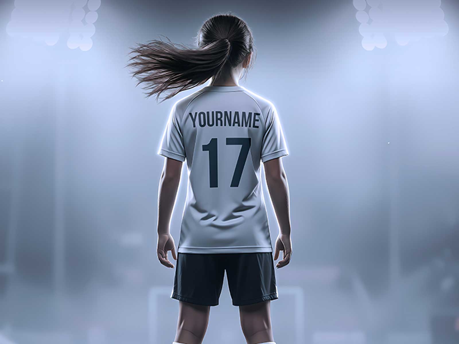 Collage poster combining multiple action shots of a player across a season, with small milestone captions and a muted…