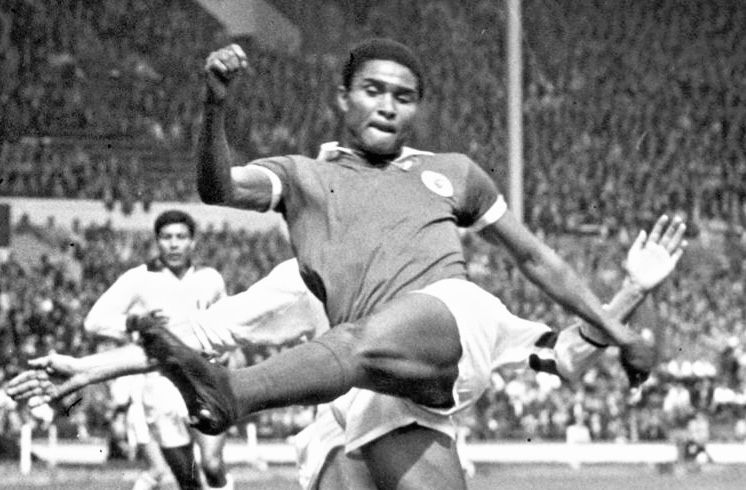 Eusébio in Portugal colours, historic striker image