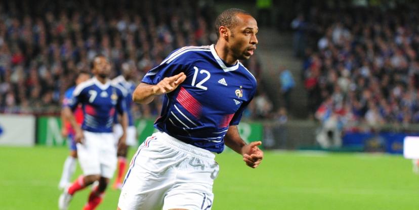 Thierry Henry celebrating for Arsenal, iconic striker profile