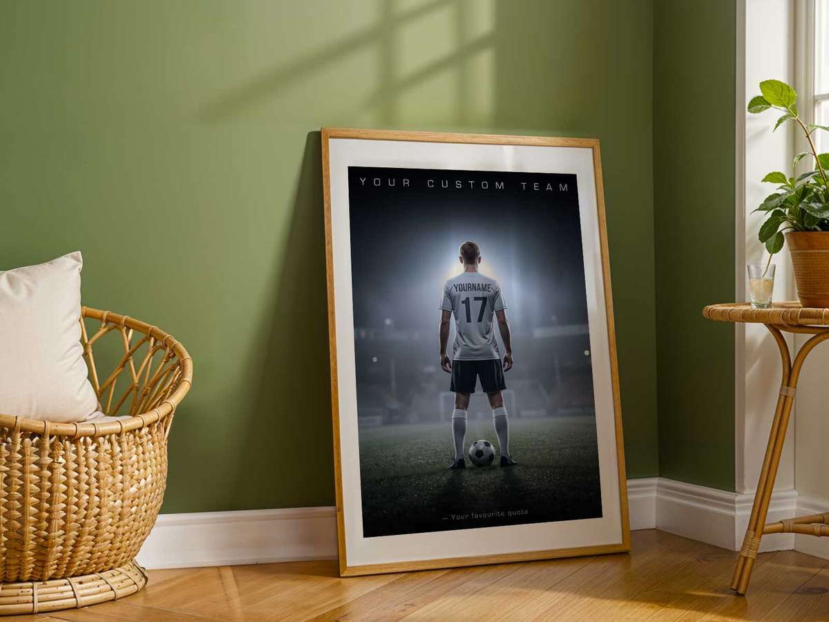 Decorative Football Coach Gift Ideas artwork designed for football supporters and bedroom decor
