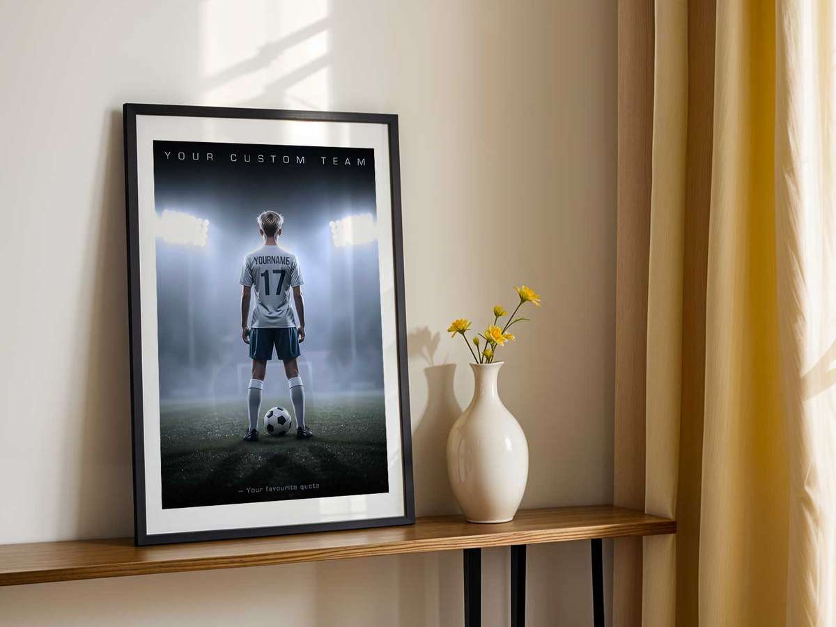 Gallery-style How a Custom Soccer Becomes a Truly Personal Gift for Your Boyfriend artwork with artistic details for game room decor