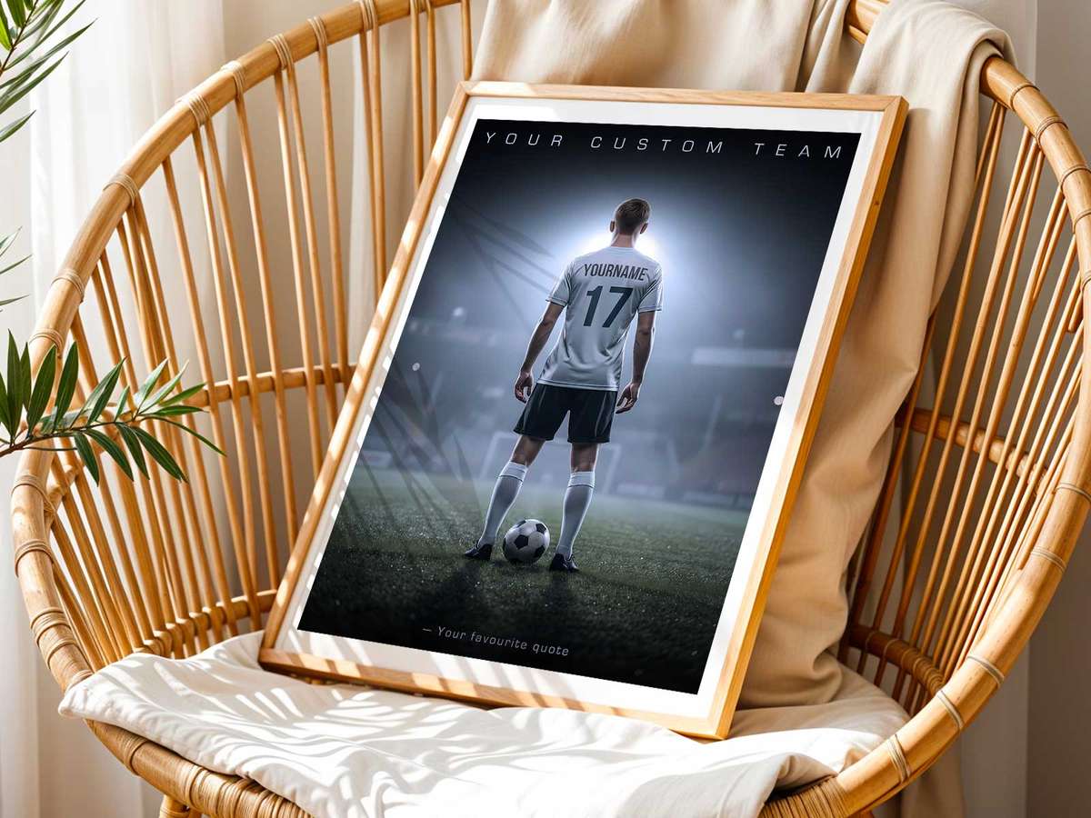 Expressive poster of Make Your Own Football That Feels Like a Real Keepsake created for clubhouse decor