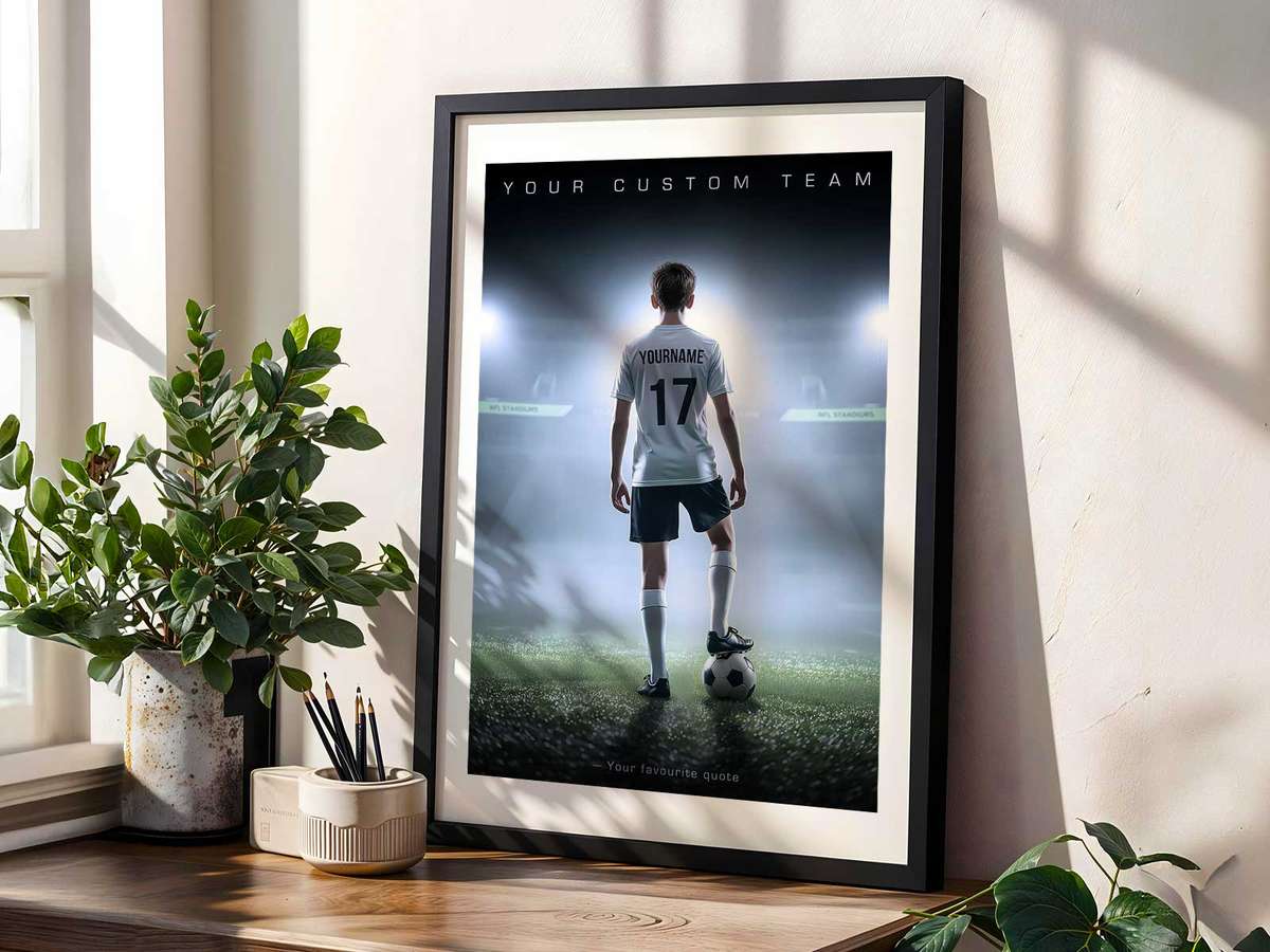 Art map poster showing stadium locations visited with marked dates and small icons