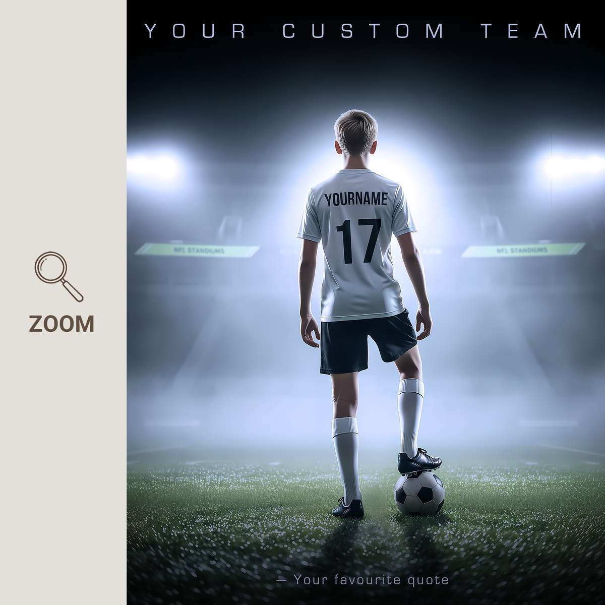 Custom stadium art print with minimalist lines and the couple's initials subtly integrated into the design