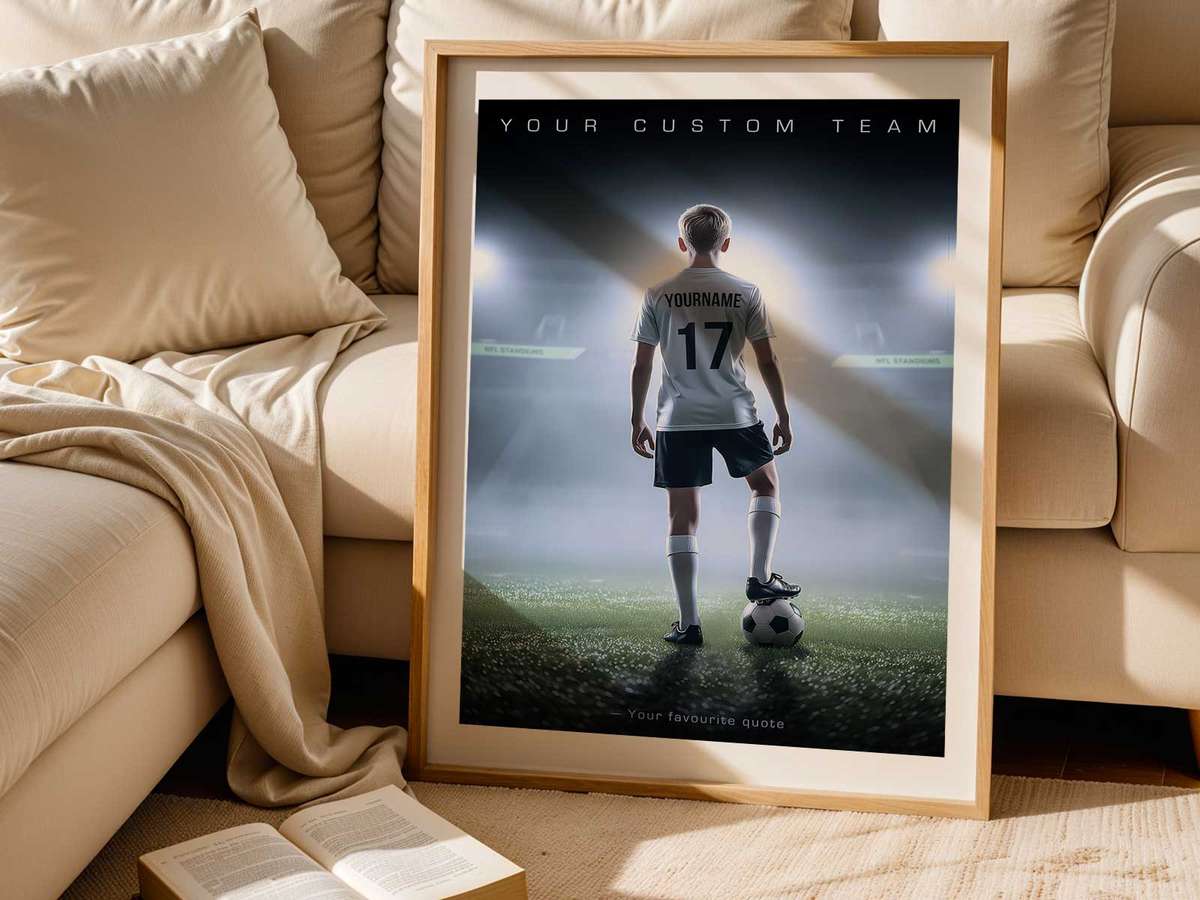 Bronze-style player sculpture topper mounted on a sleek column, representing individual achievement and dynamic play