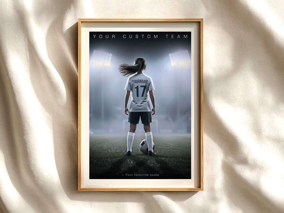 Minimalist Canada Soccer Poster with Crest soccer poster shown as framed football wall decor