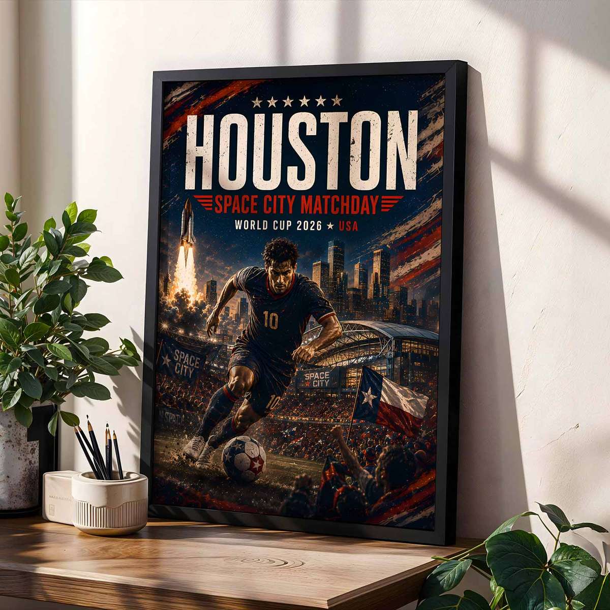 Close-up detail of a match ticket stub and seating map overlaid on a textured poster background