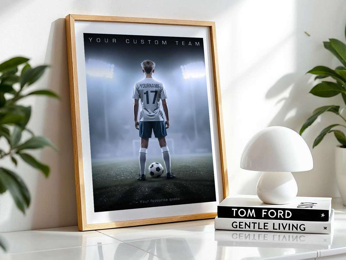 Cork shadowbox arranging vintage-style match tickets and a matchday photo